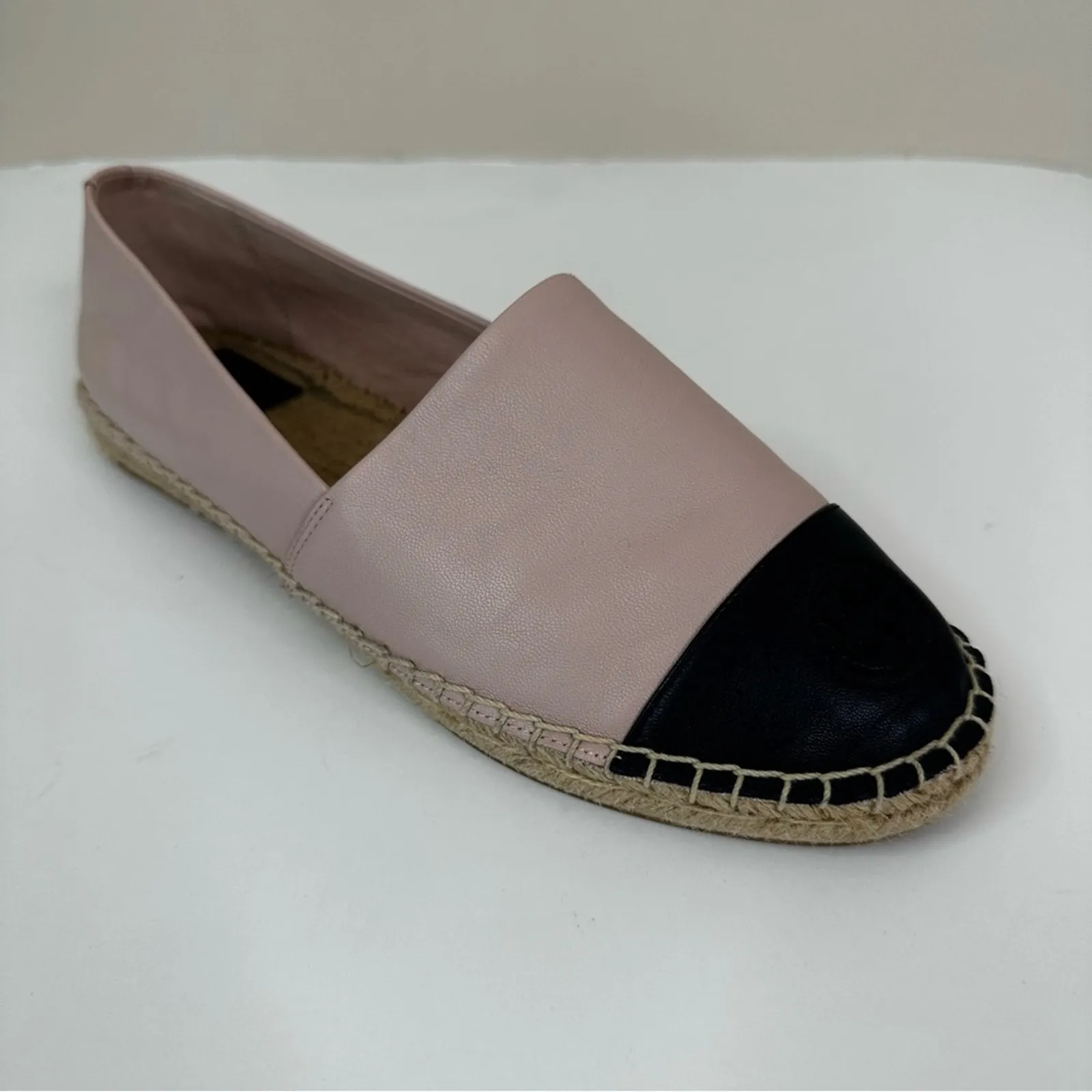 Tory Burch Shoes Womens 9 Blush Pink Colorblock Leather Espadrilles Flats - Image 2