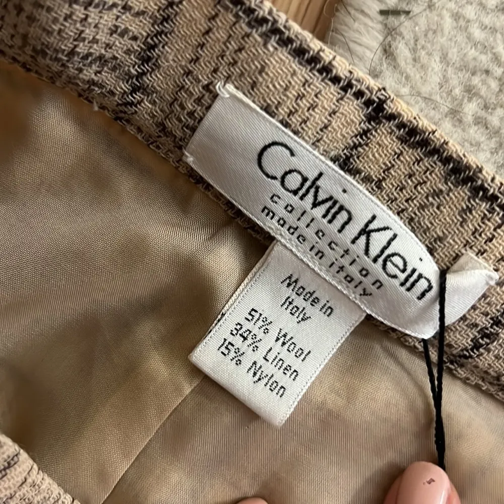 NWT Calvin Klein Collection Made in Italy Patterned Wool Linen Suit Set Size 2 - Image 9