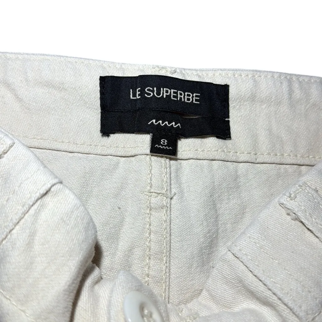 Le‎ Superbe Patch Pocket Cropped Raw Hem Pants Size 8 - Image 3