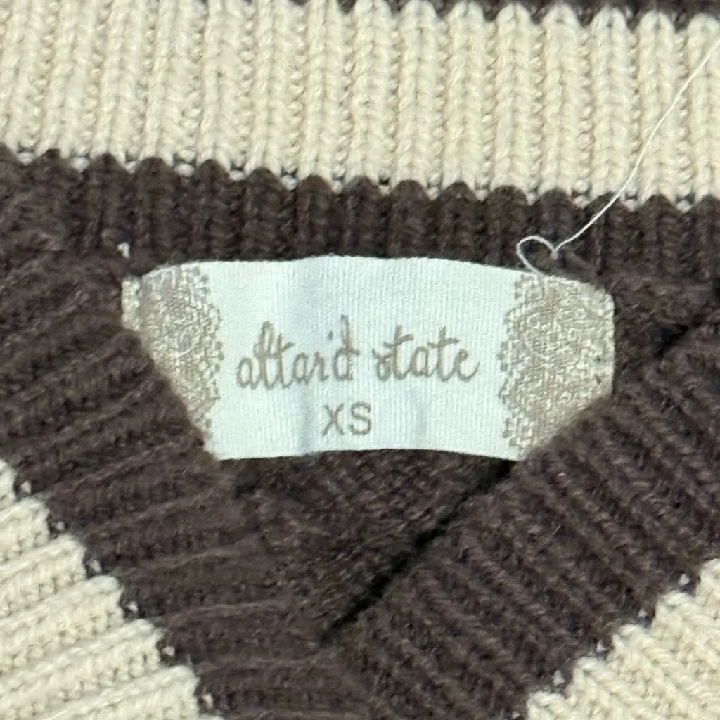 Altar'd State Brown and Cream Knit Sweater - Image 3