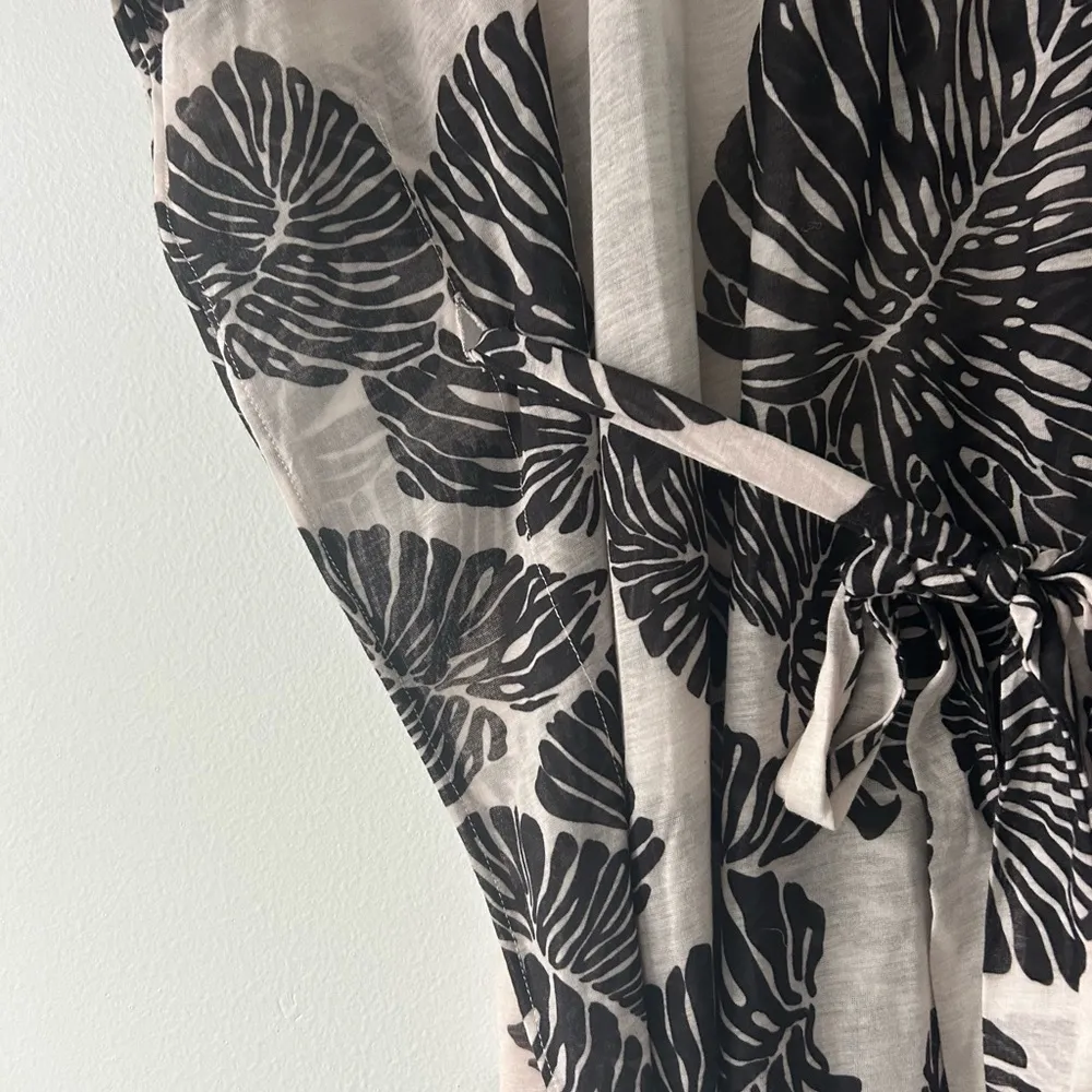 H&M Monstera Print Tie Cover Up Dress Sz S - Image 5