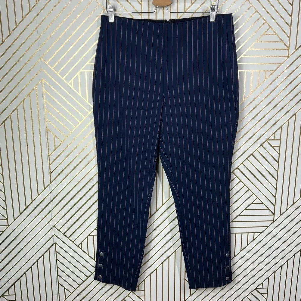 Rag and Bone‎ Simone Snap Pant in Navy Blue Stripe Size US 14 - Image 3