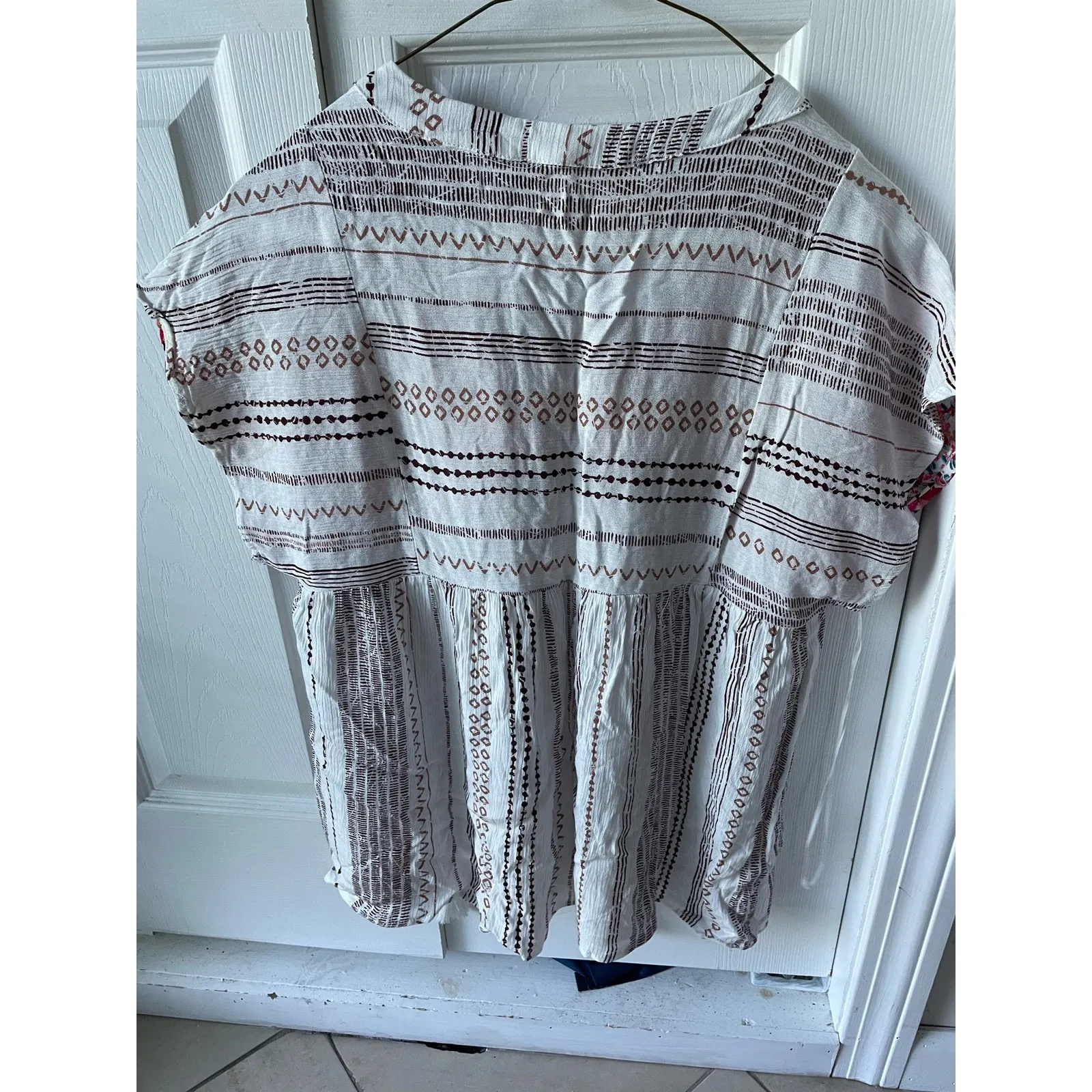 NWT Savanna Jane Size Small Boutique Boho shirt floral feminine‎ embroidered White - Image 6