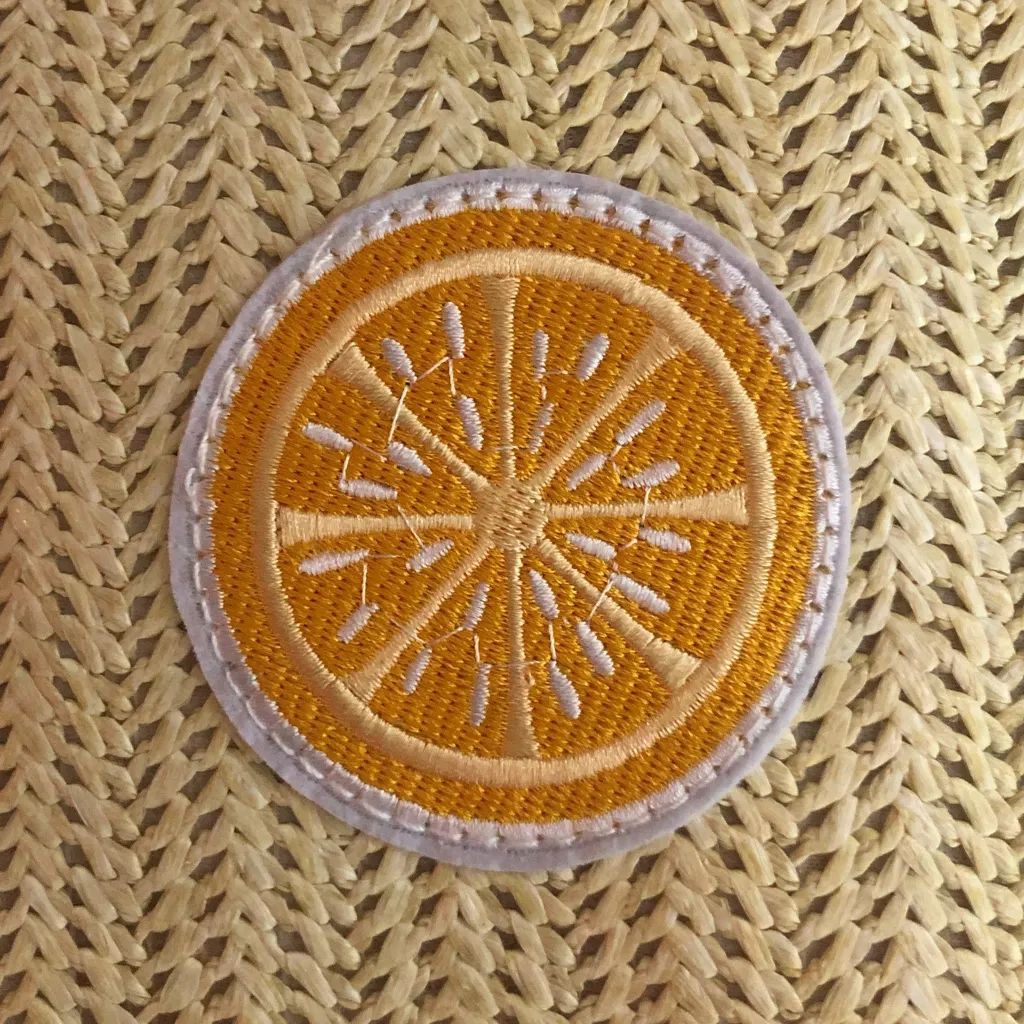 Wandering Moon nwt Woven Citrus medium square zipper Pouch approx 5 x 2.5” Yellow - Image 2