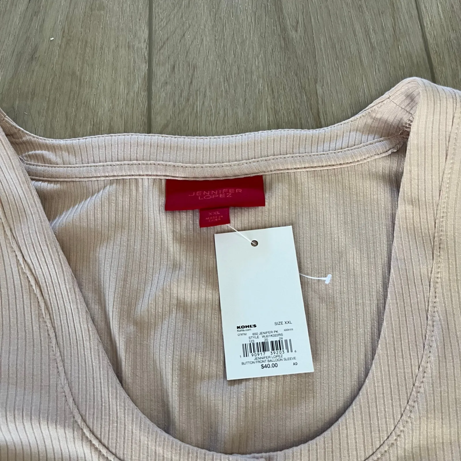 Jennifer Lopez Women's Blush Pink Snap Front Balloon sleeve Top Size XXL - Image 2