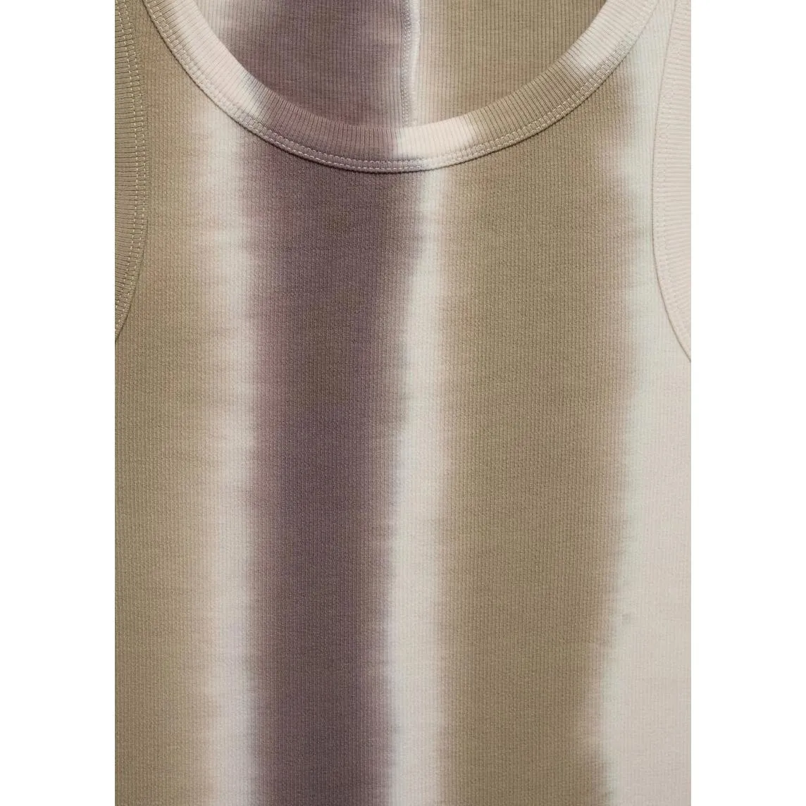 Mango Ombré Tie-Dye Ribbed Top Tank Rainbow Beige Brown NWT Size XL - Image 2