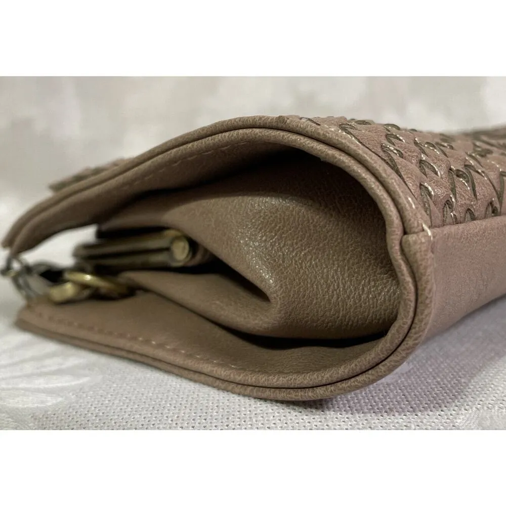 Antik Kraft Taupe Braided Crossbody Handbag Purse Clutch - Image 6