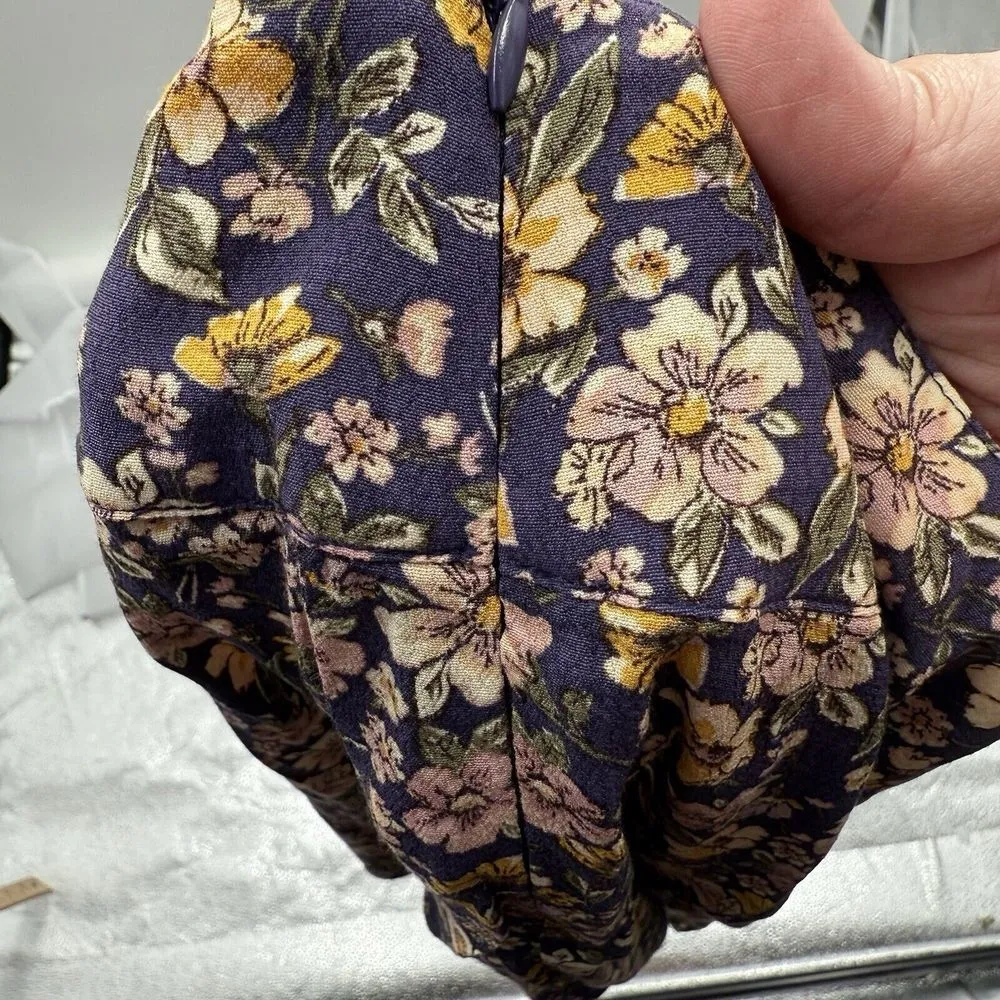 Elodie Skirt Womens S Purple Floral Cutout Flat Front Side Zip Short Length Mini - Image 2