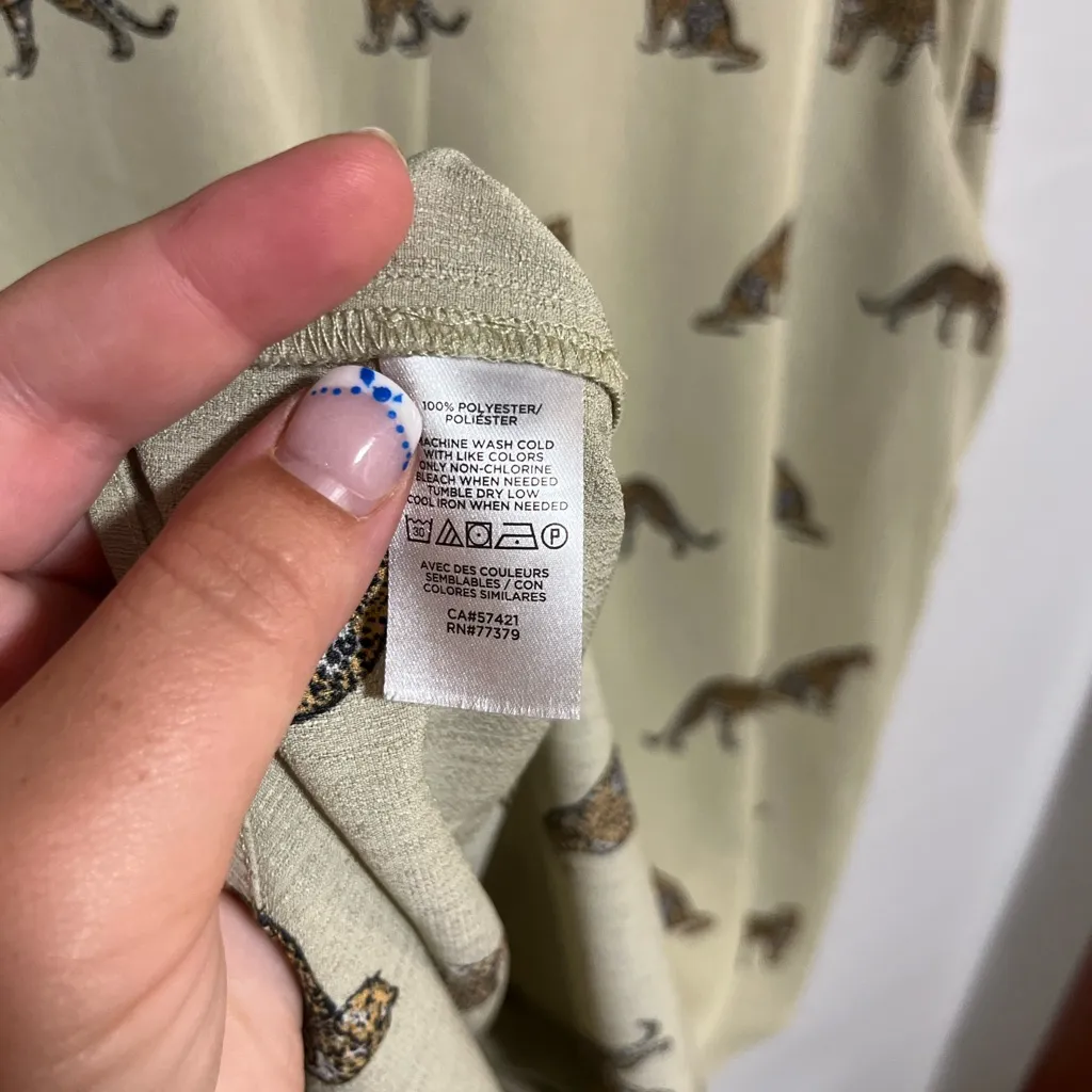 Ann Taylor Beige Leopard Print Shirt - Image 3