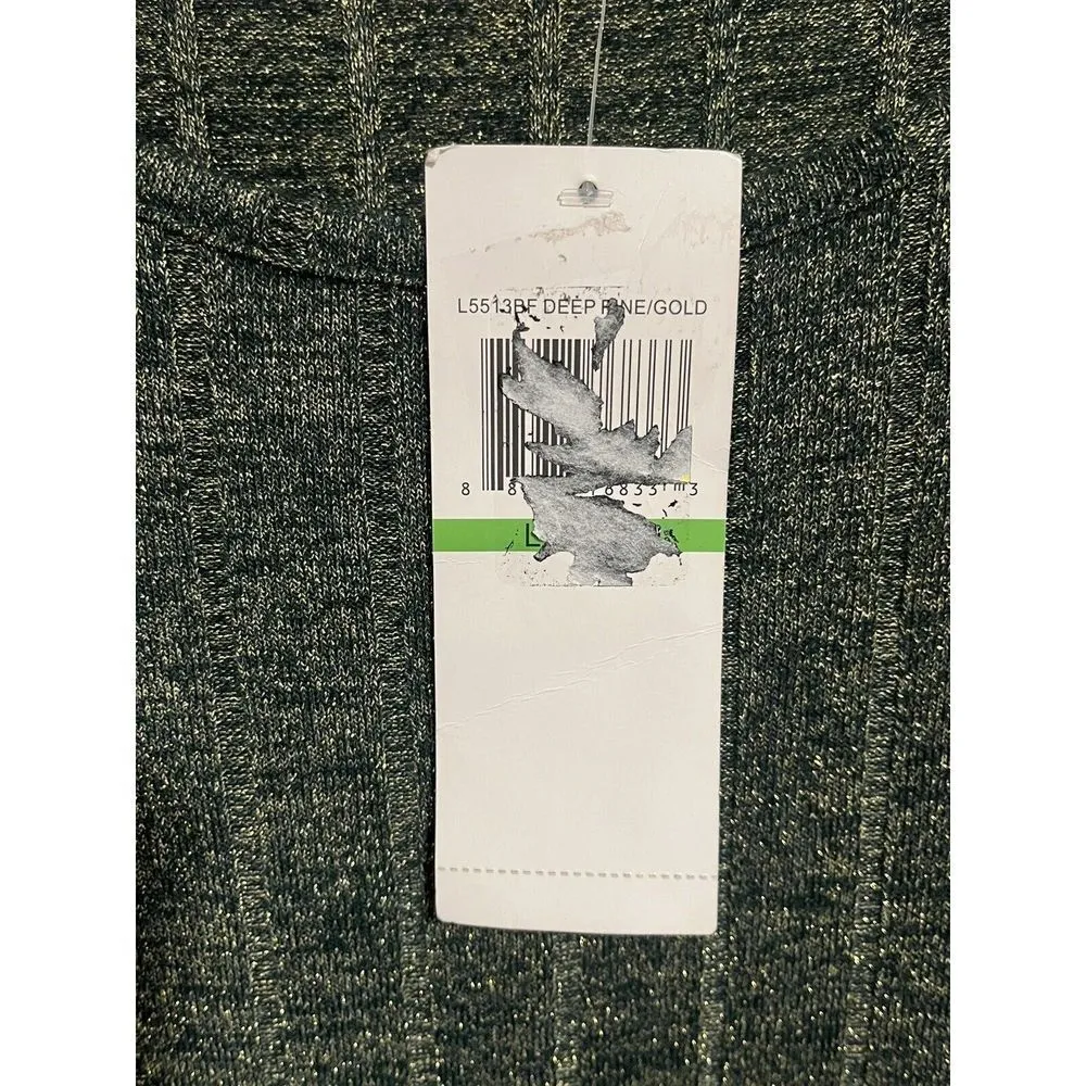 Nina Leonard Maxi Dress Womens Large Green Gold Flecked Ribbed 3/4 Sleeve A Line - Image 7