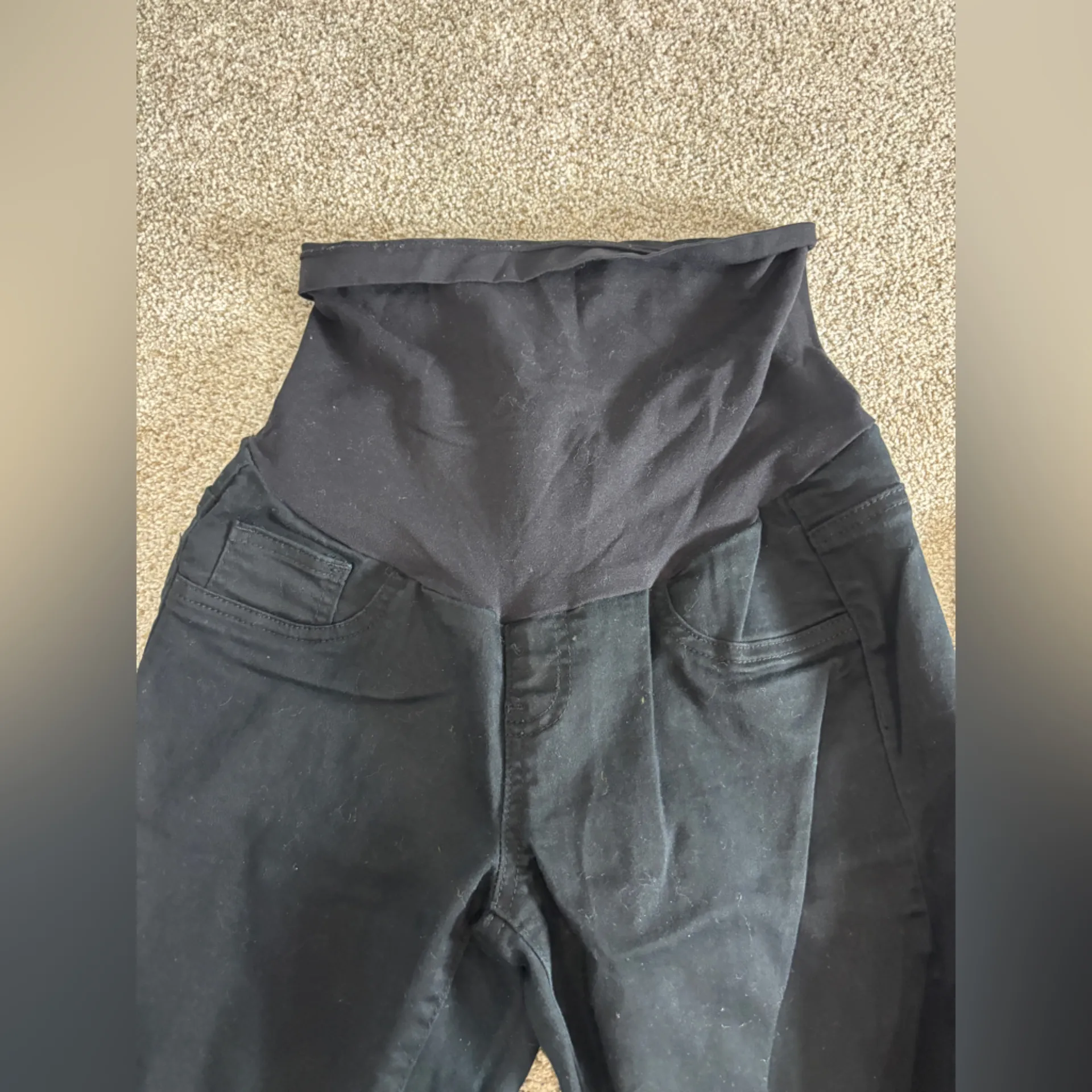 Lot of maternity black pants full panel medium dress pants cropped full length - Image 2