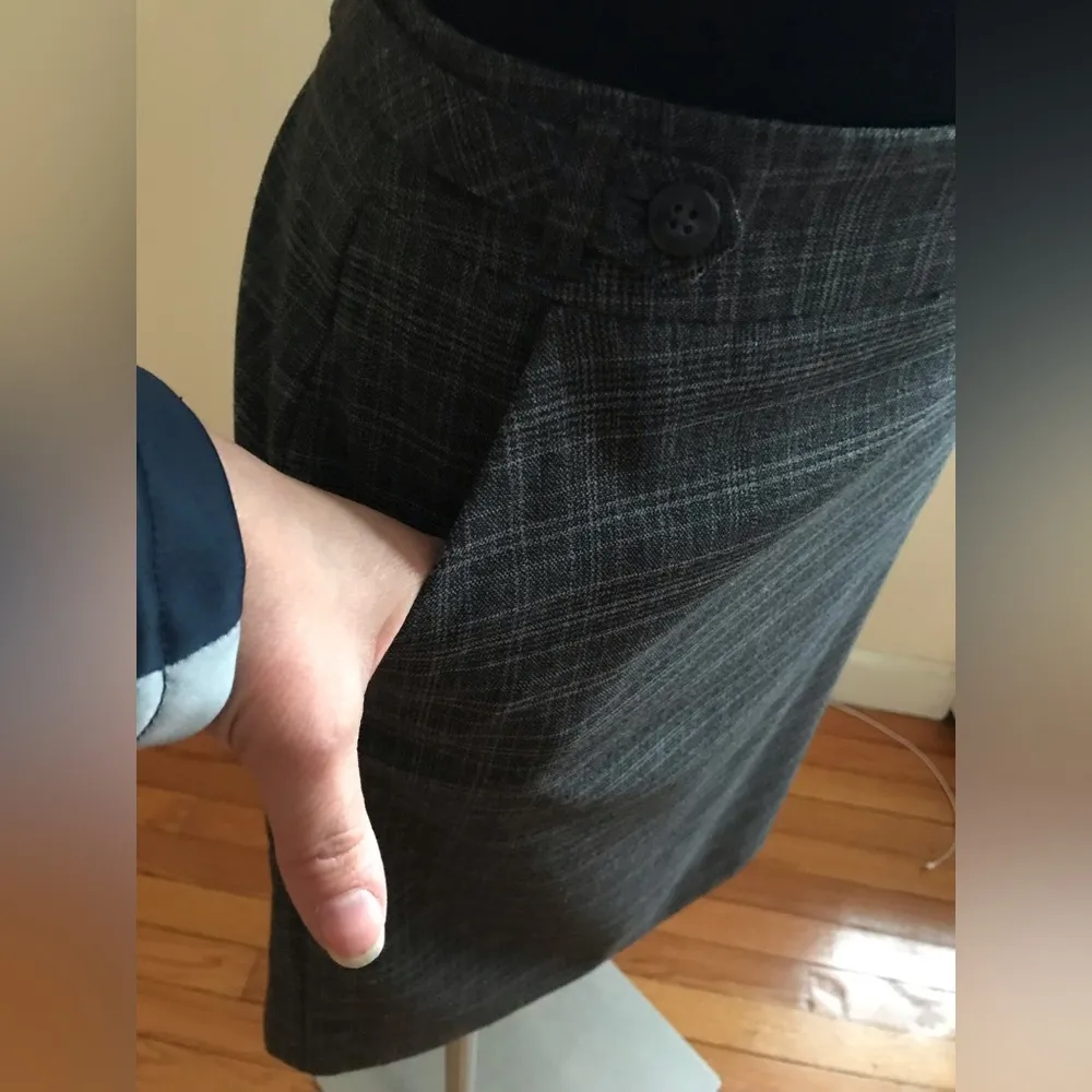 Gray Plaid Skirt Zipper In Back Stretch Extensible Elastizado… - Image 2