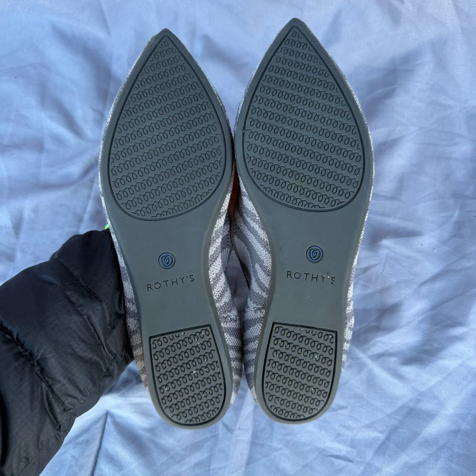 Womens 7 Rothy's Shoes | Rothy's The Point in Grey Zebra Flats RETIRED - Image 2