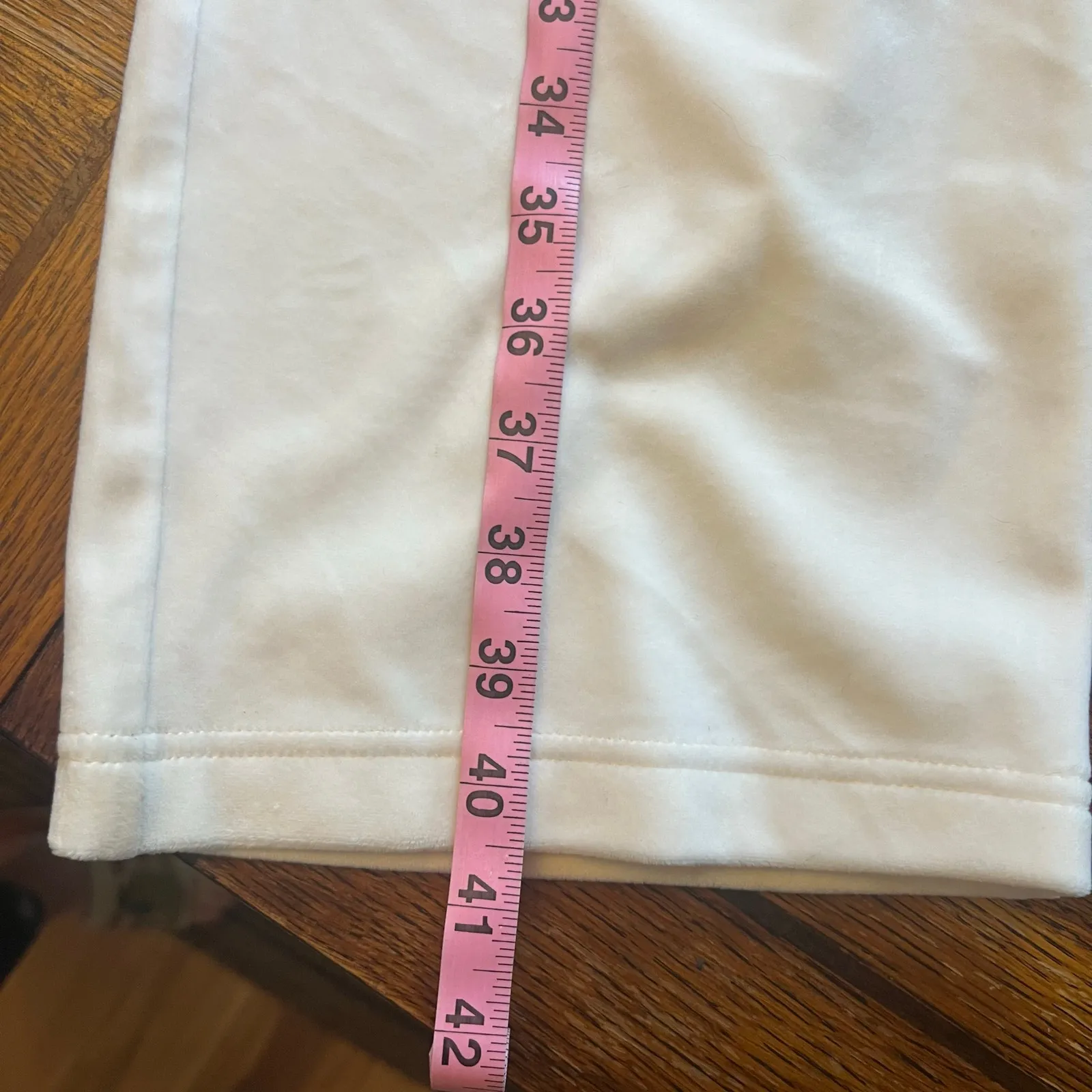 Juicy Couture Bling Cream Velour Sweatsuit Outfit XL Y2K Track Flared - Image 11