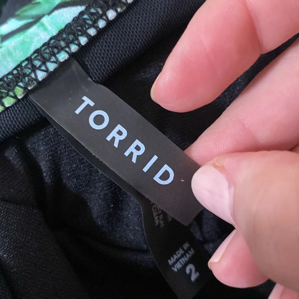 Torrid Vixen Green Palm cutout mesh detail push-up padded bra one piece swimsuit - Image 11