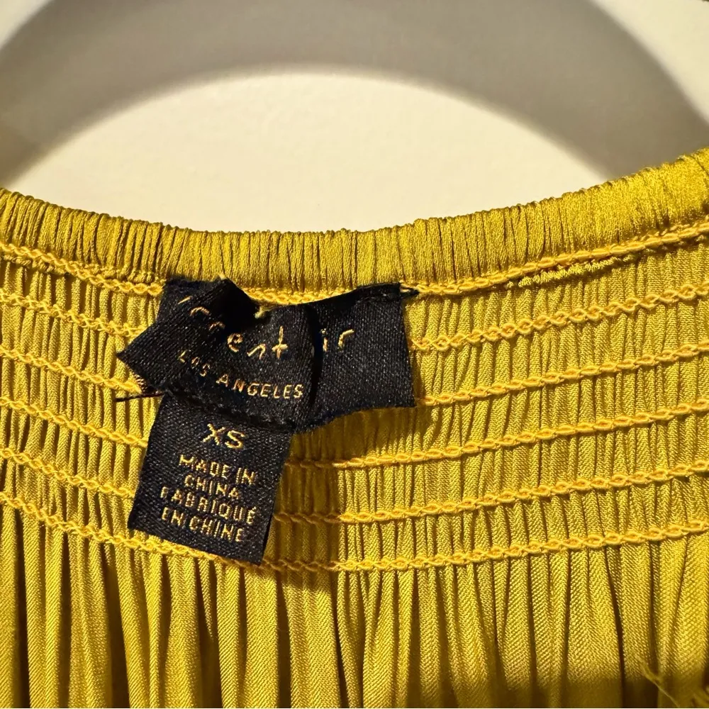 NWT Anthropologie Current Air Dodie Yellow Smocked Midi Dress | XS - Image 5