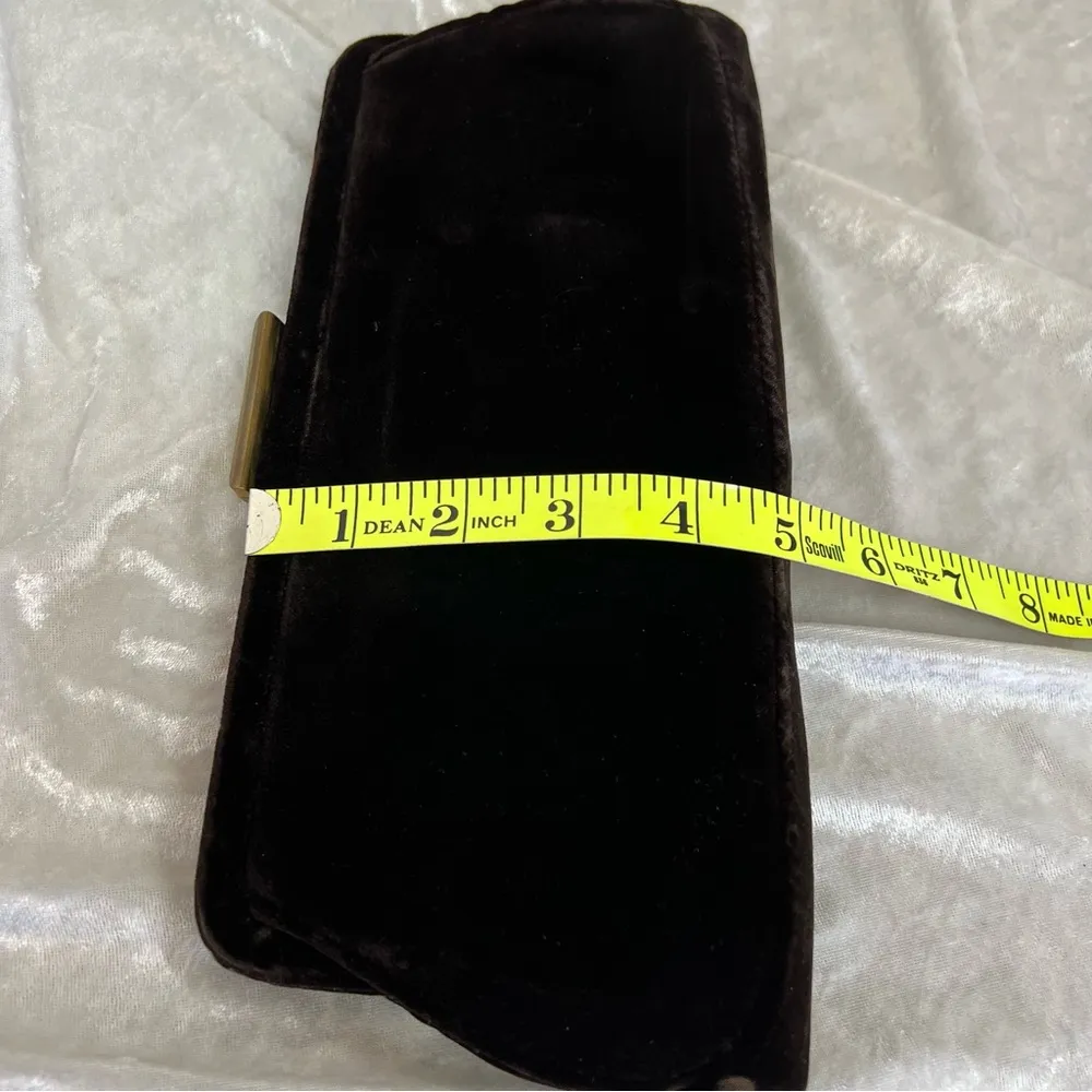 Vintage Garay clutch dark burgundy velvet velour - Image 5