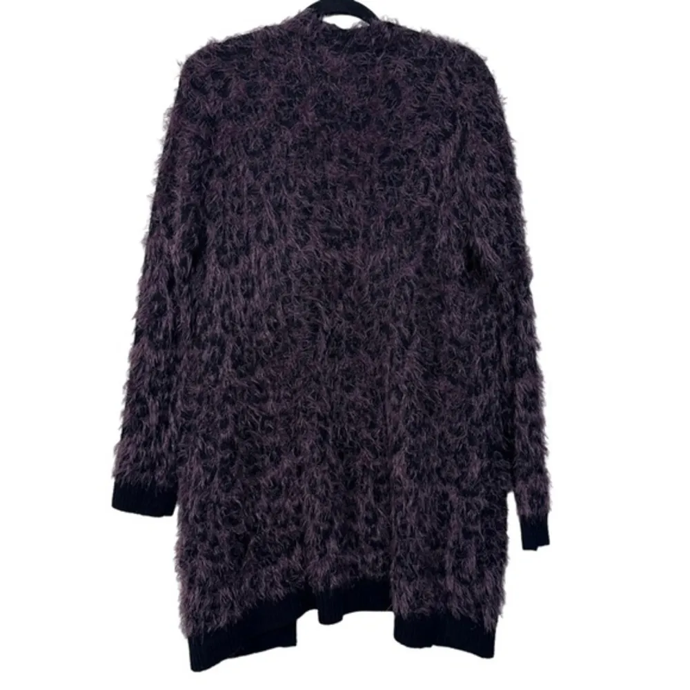 Soft Surroundings‎ Boho Fuzzy Leopard Animal Print Liza Longline Cardigan Small - Image 3