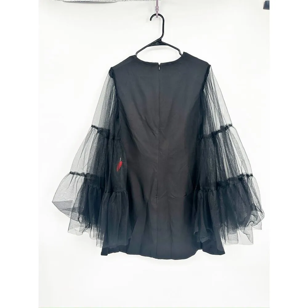 Ieena for Mac Duggal 49612 High Neck Flared Sleeve Mini Dress 8 - Image 3