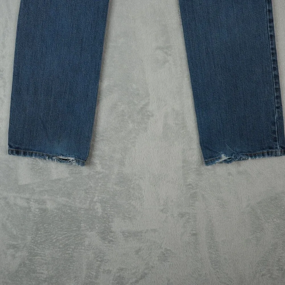 Loudon Jeans Womens 2 Straight Leg Mid Rise Distressed Button Fly Stretch 29x28 - Image 3