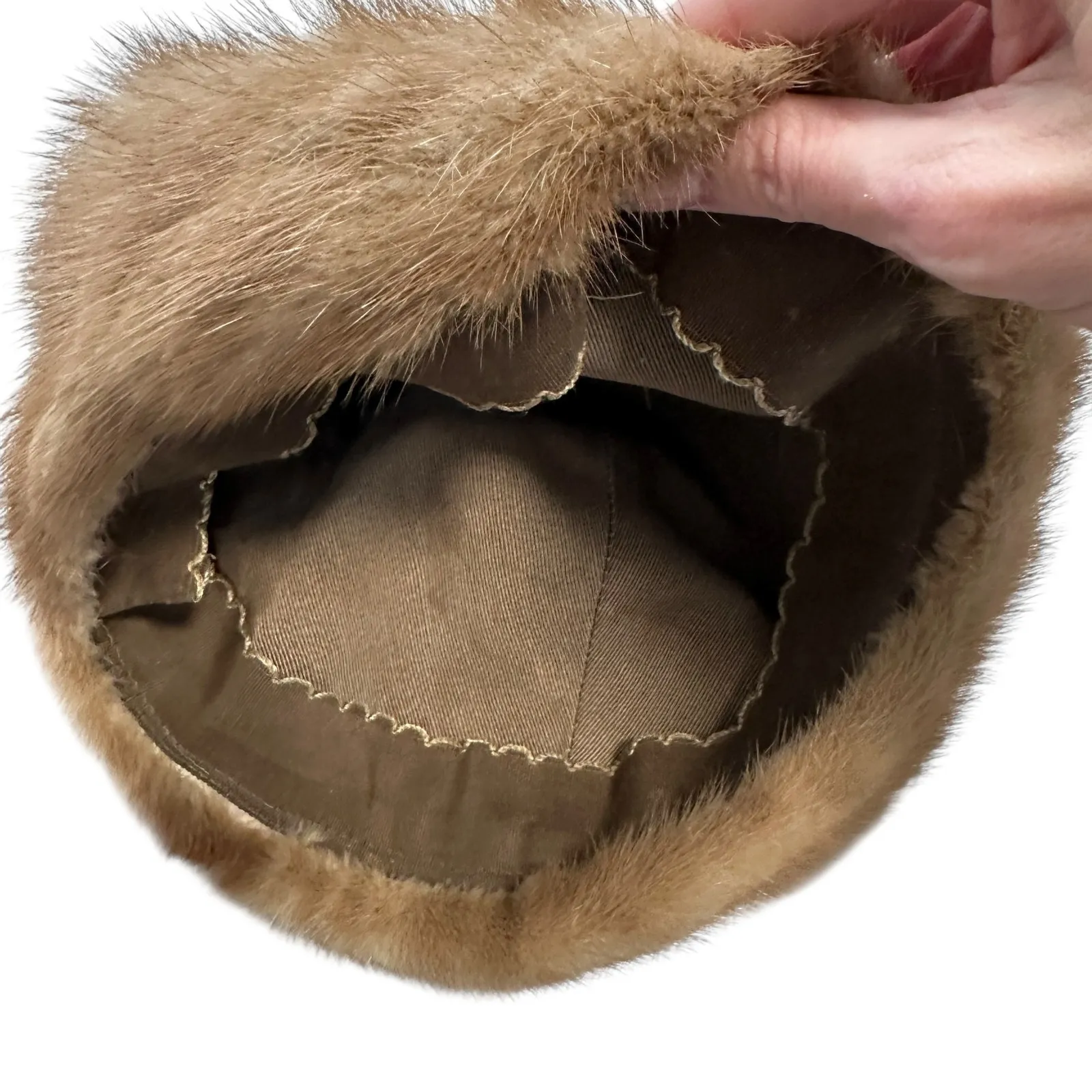 Vintage cira 1070s Faux Fur Cap Brown Soft Mod Retro Winter Cozy Small - Medium - Image 4