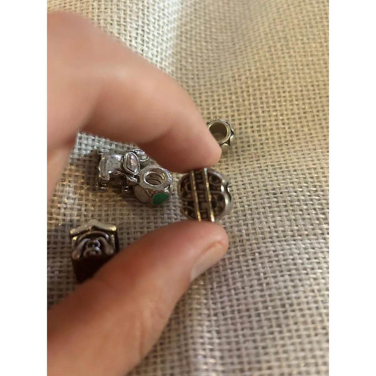 A502 charm bracket silver plated 5 pcs Gray - Image 3