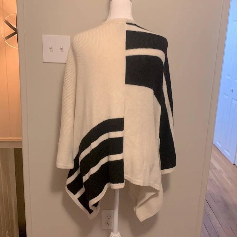 Brochu Walker Alpaca Wool Stripes City Poncho One Size - Image 8