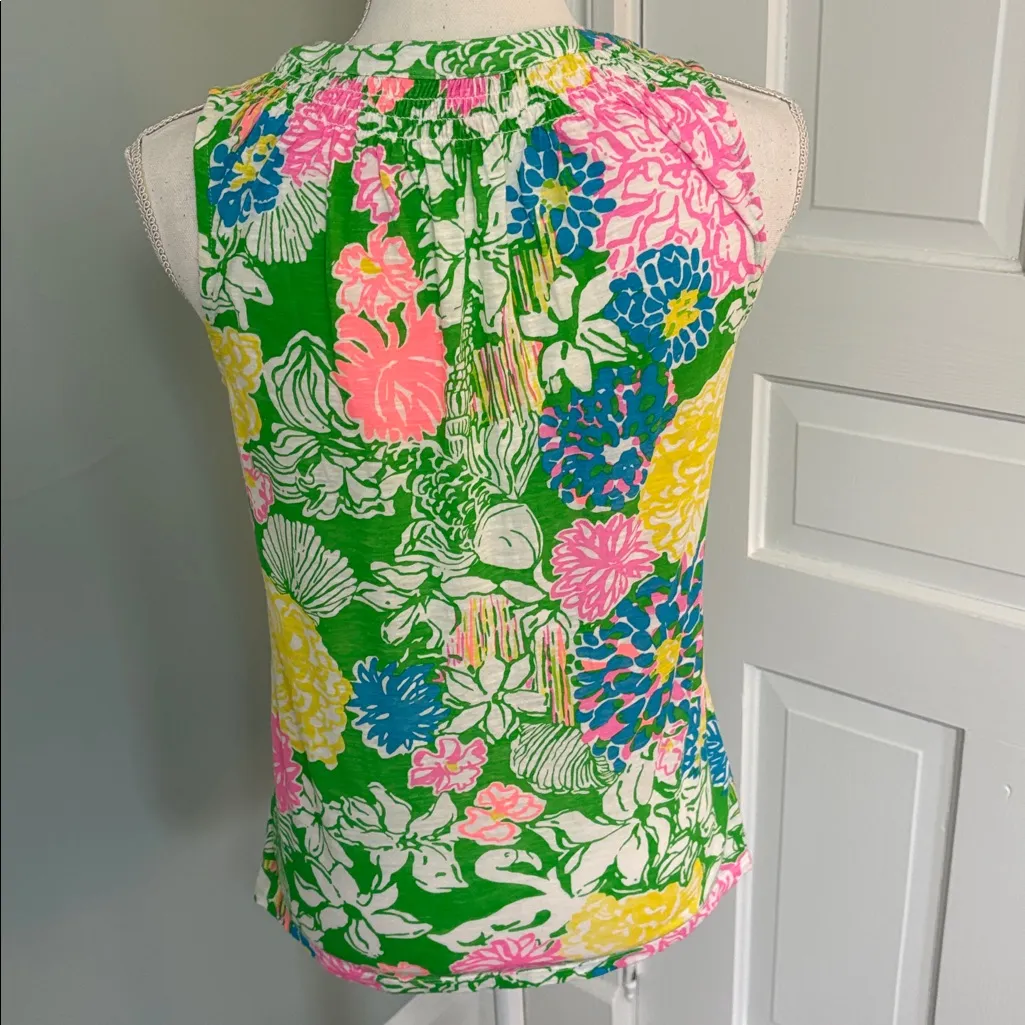 Lilly Pulitzer Essie Top Vibrant Summer Sleeveless Shirt Vacation Preppy Small - Image 3