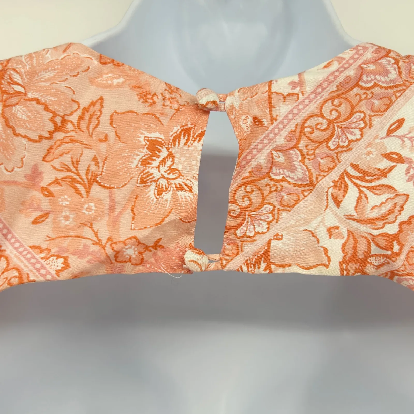 All About May Womens Boho Paisley Print Cutout Maxi Dress Open Back Size 2 Coral Orange - Image 11