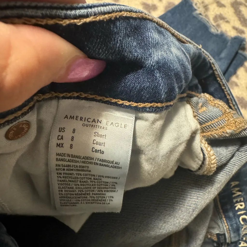 American Eagle Outfitters Dark Blue Mom Jeans - Image 4