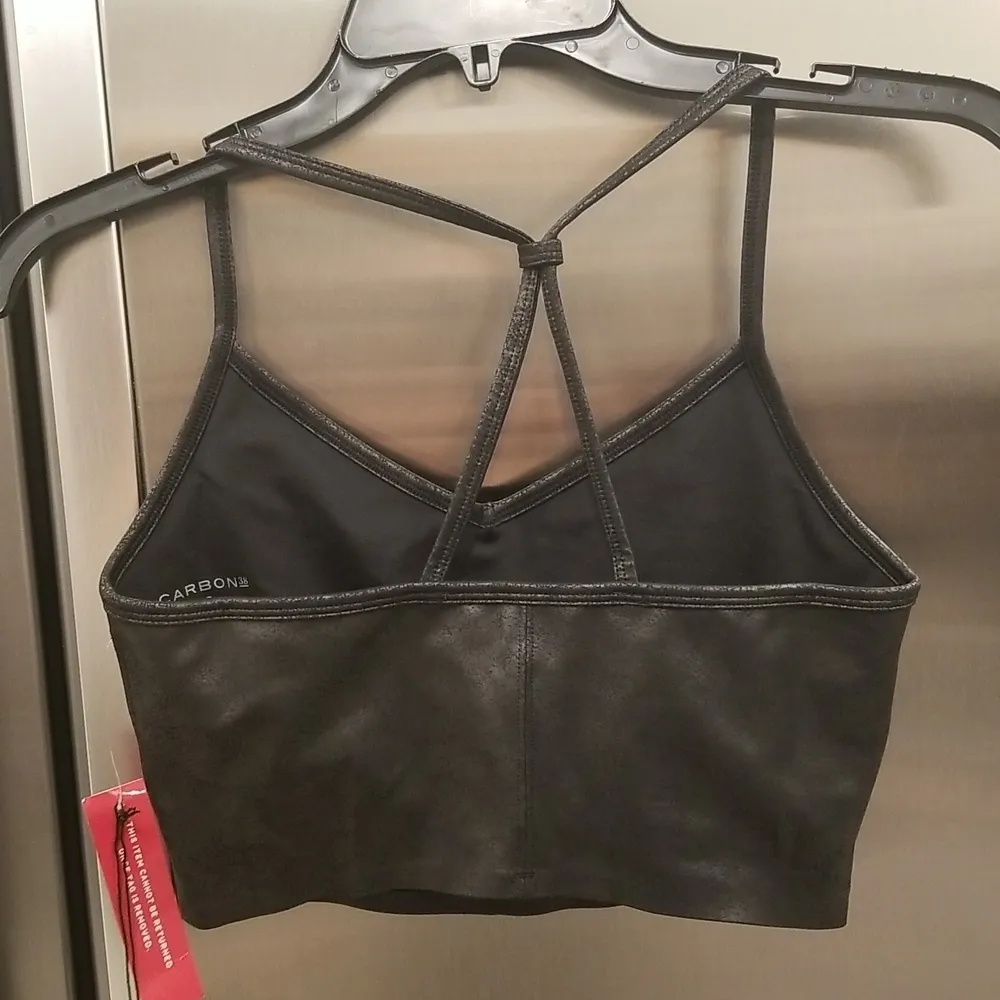 💕CARBON38💕 Leatherette Longline Bra ~ Black Small S NWT - Image 5
