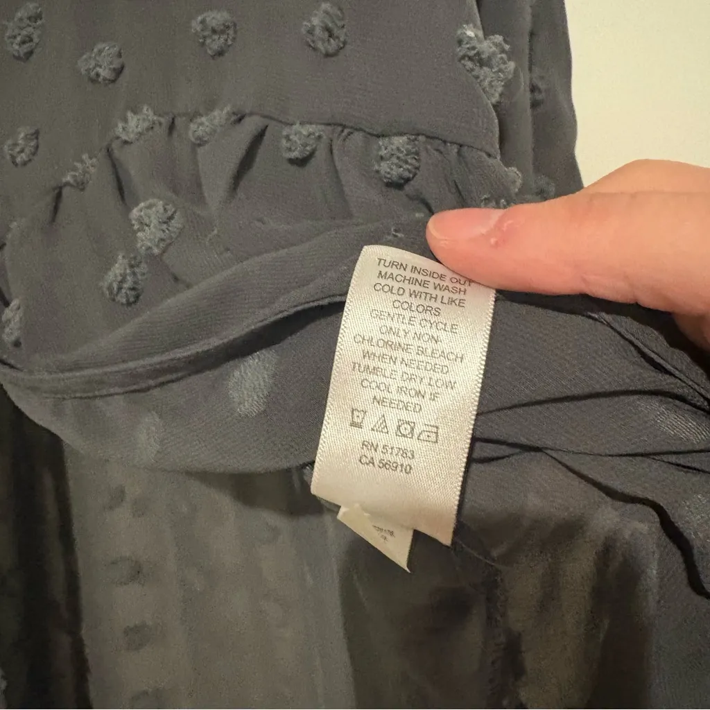 Maurices Sheer Tie Polka Dot Texutured Kimono Cardigan‎ Grey Plus Size 1X - Image 7