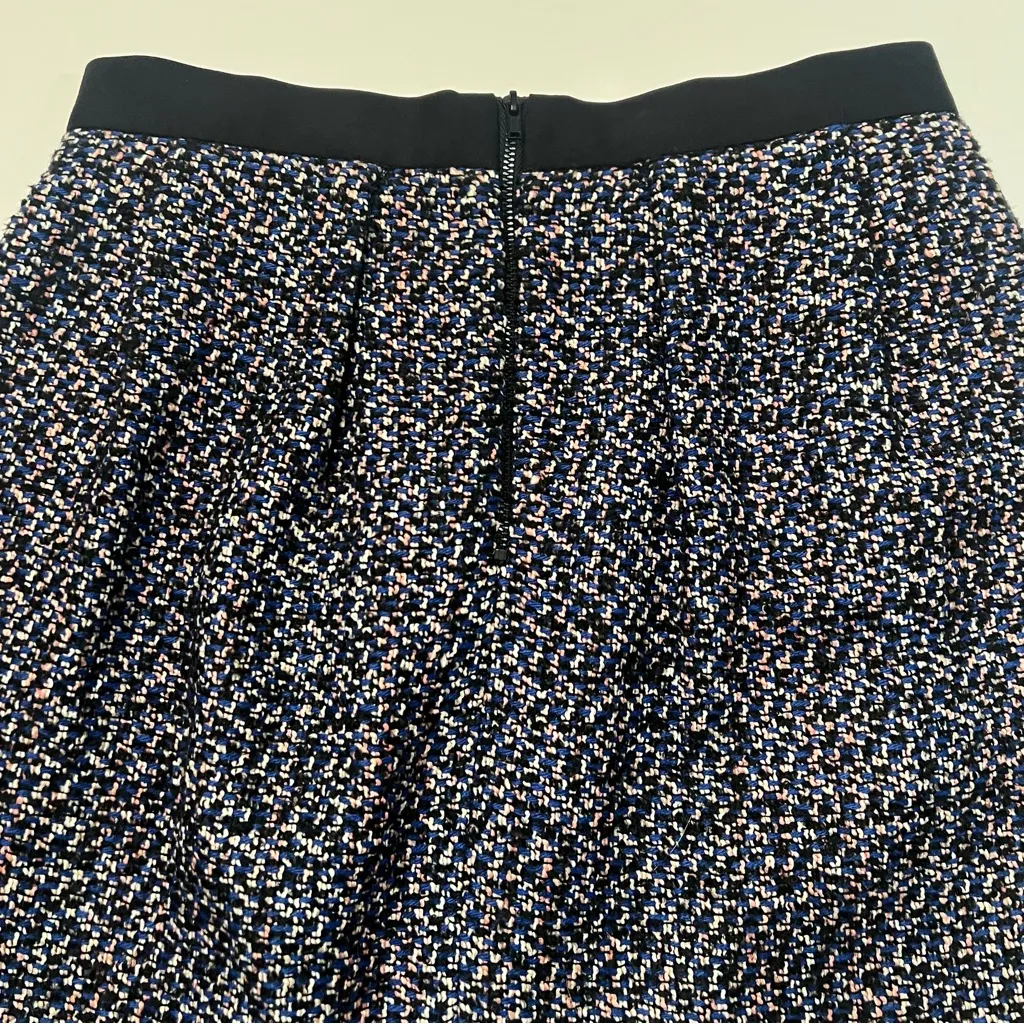 French Connection Multi-Color Tweed‎ w/ Black Contrast A-Line Mini Skirt Size 6 - Image 12