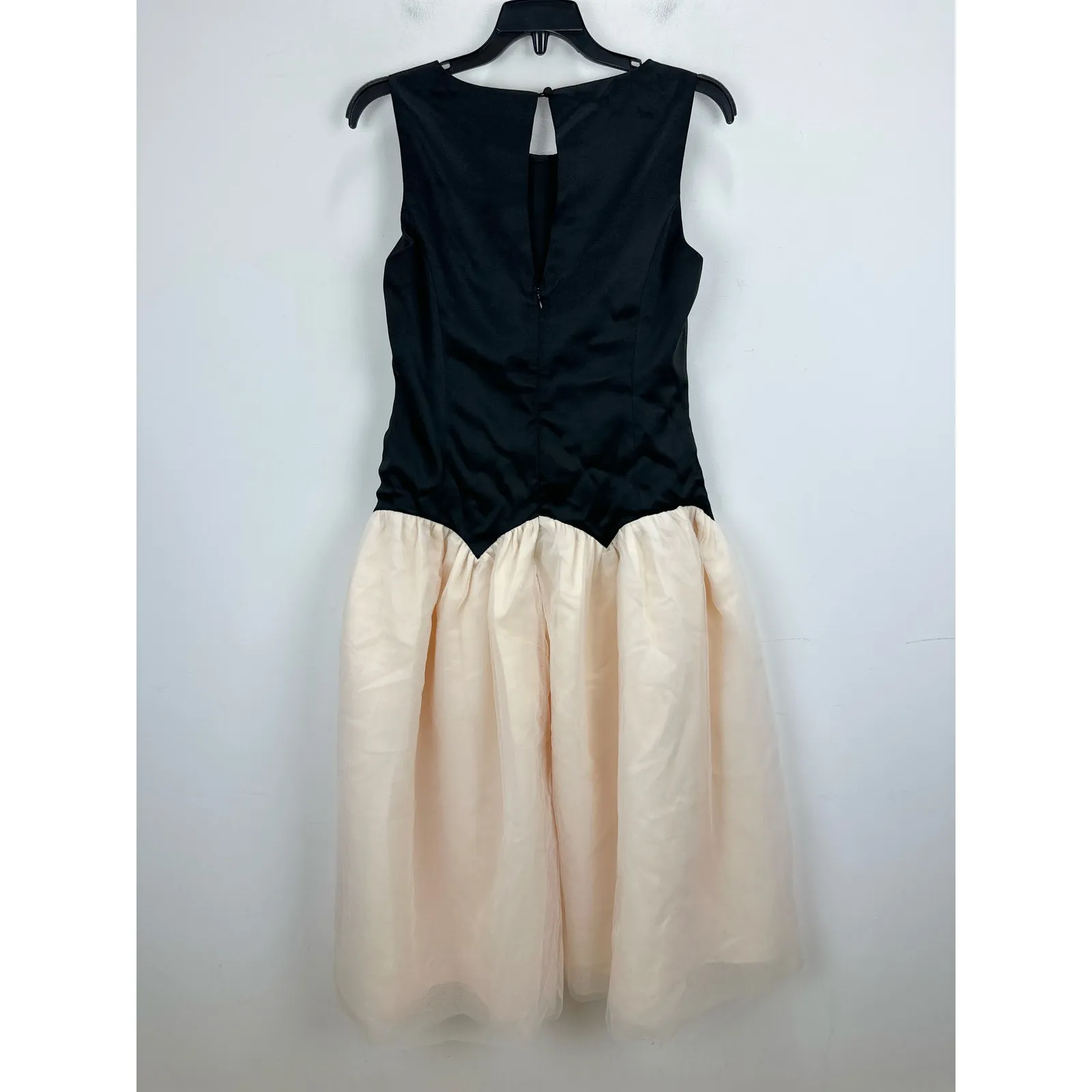 Lulus Contemporary Elegance Black and Cream Satin Tulle Midi Dress Large NWT - Image 10