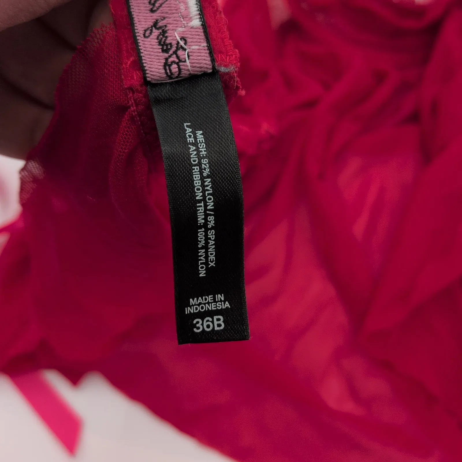 Victoria's Secret Sexy Little Things Red Lace Mesh Babydoll Chemise Lingerie 36B - Image 5