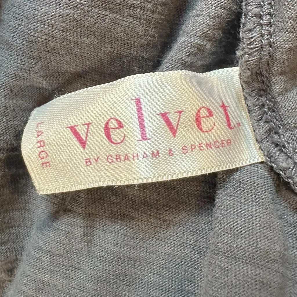 Velvet by Graham & Spencer Eugina Slub Cotton Maxi Dress Raven Charcoal Large Gray - Image 5