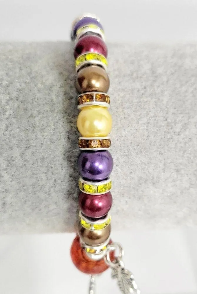 Hand crafted Autumn Fall themed bracelet Red - Image 3