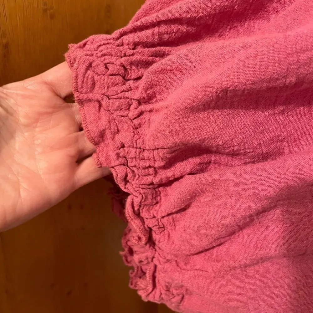 Free People Elsie pink linen blend oversized babydoll bohemian tunic - Image 4