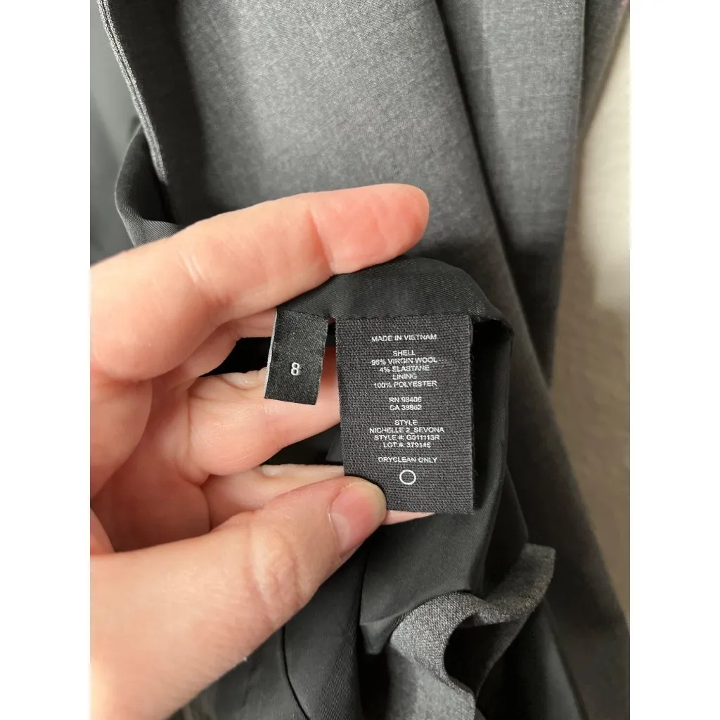 Theory Womens Tailored Nichelle Blazer Jacket Size 8 Sevona Gray Wool - Image 5
