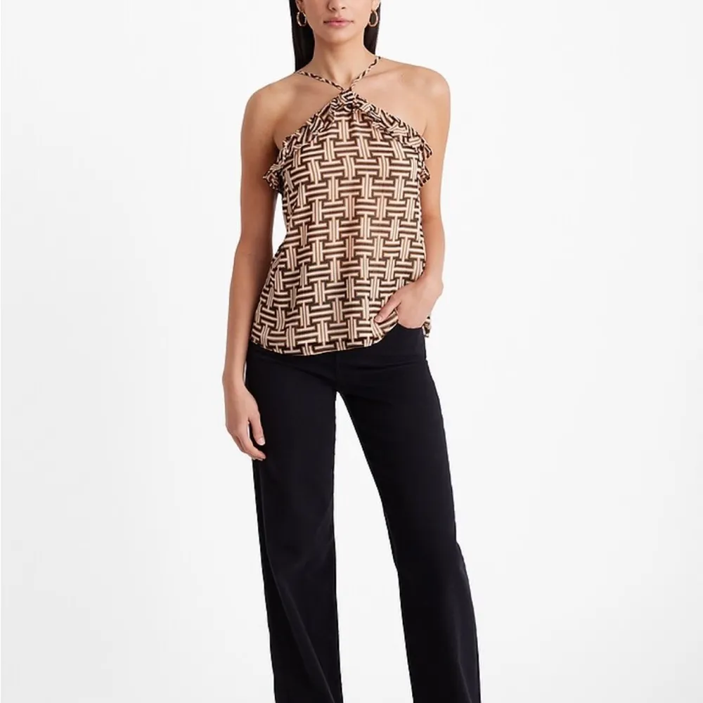 Express Printed Ruffle Halter Neck Tank, Small NWT - Image 4