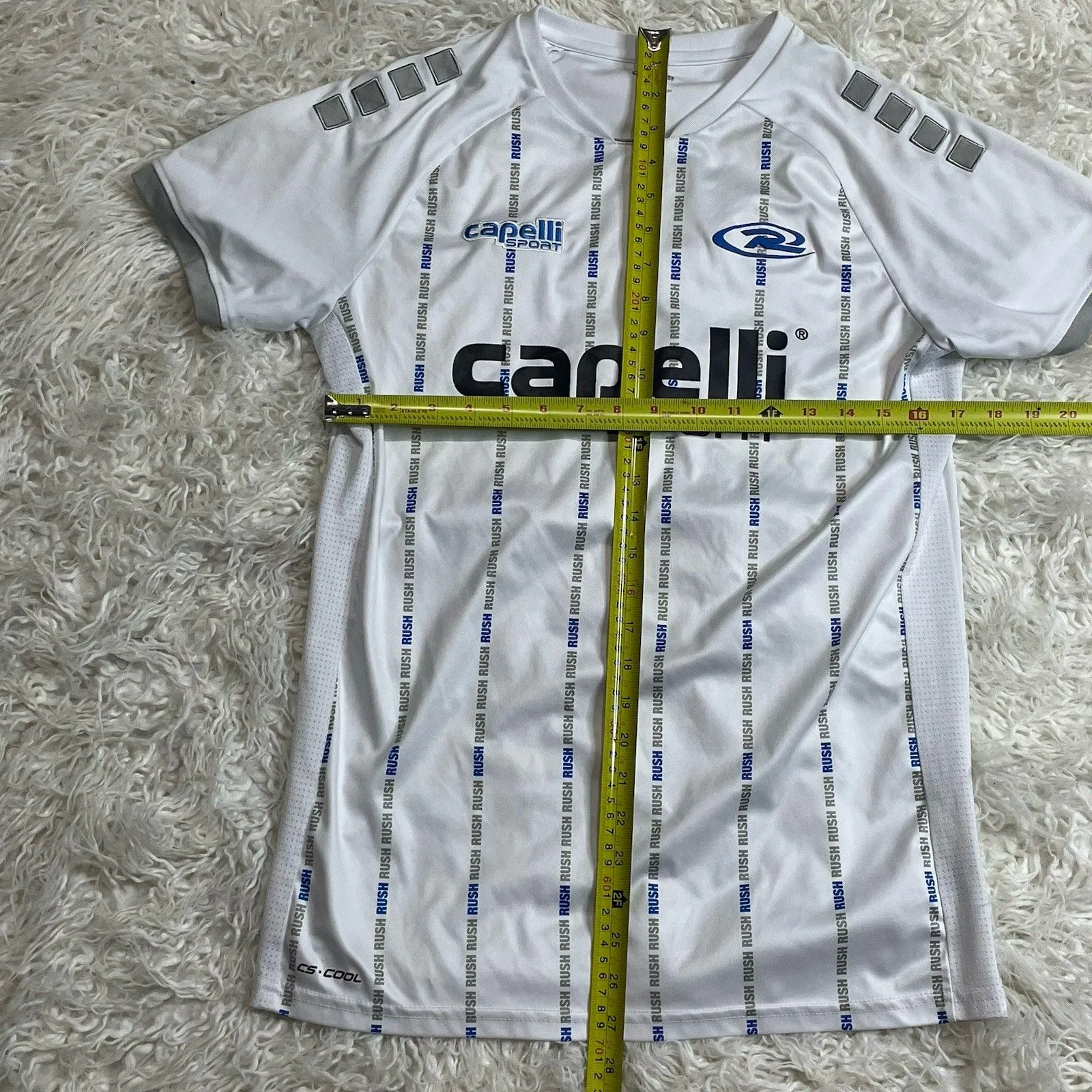 Capelli Sport Missouri Rush Soccer Jersey Womens XL Blue White Striped #95 - Image 3