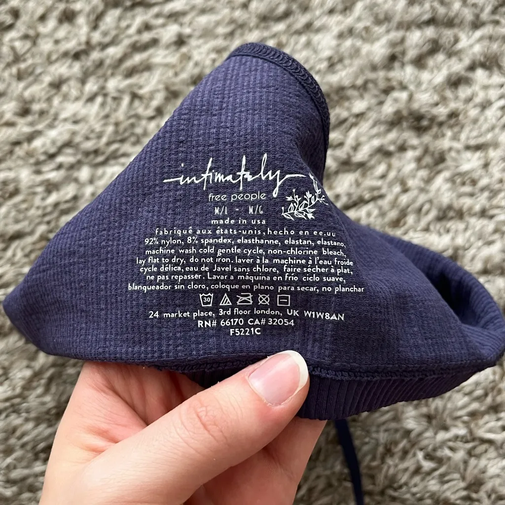 Free People Baby Racerback Bralette in Navy Women’s Size M/L - Image 6