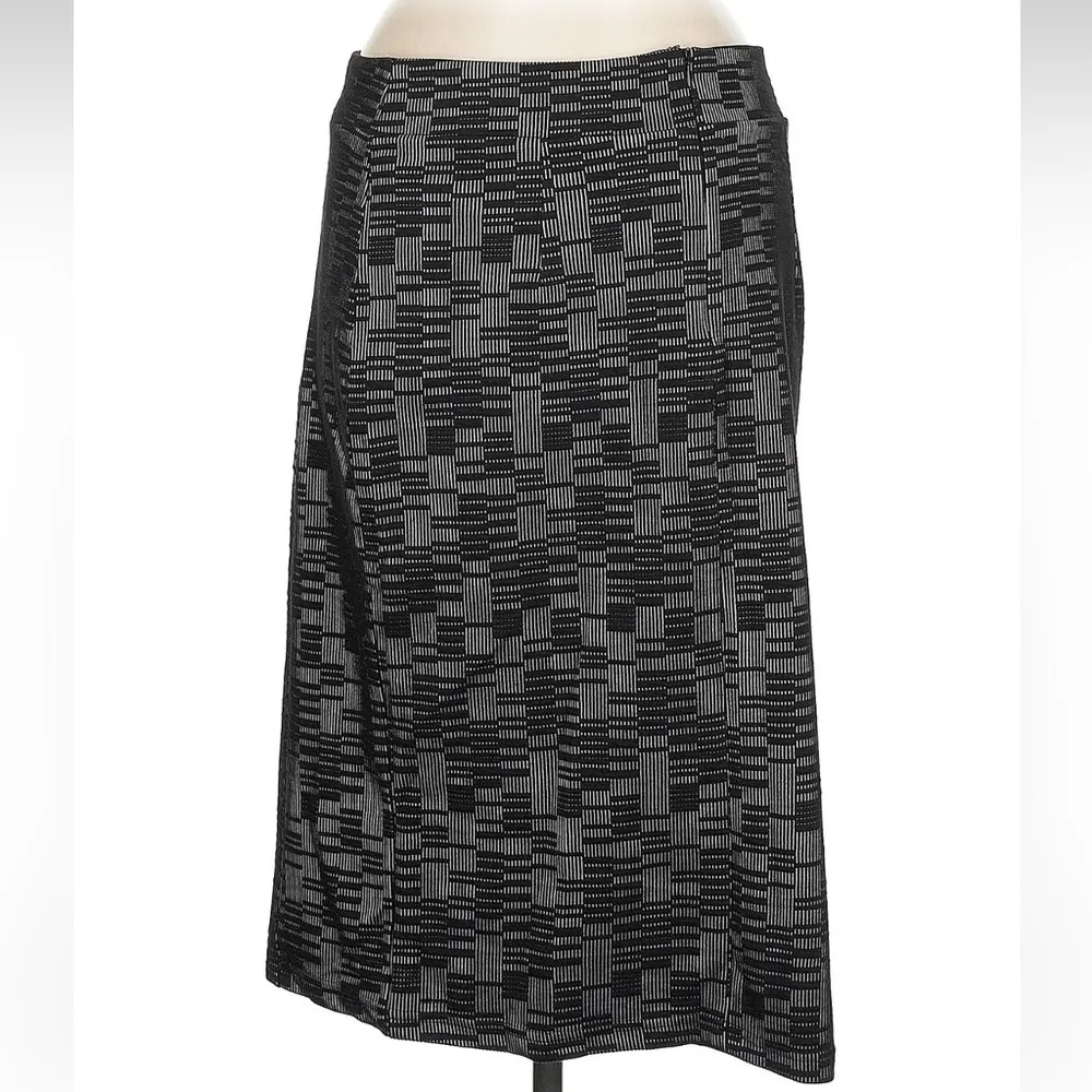Anthropologie Maeve Bobbie Faux Wrap Pencil Skirt Black Gray Size Medium M - Image 2
