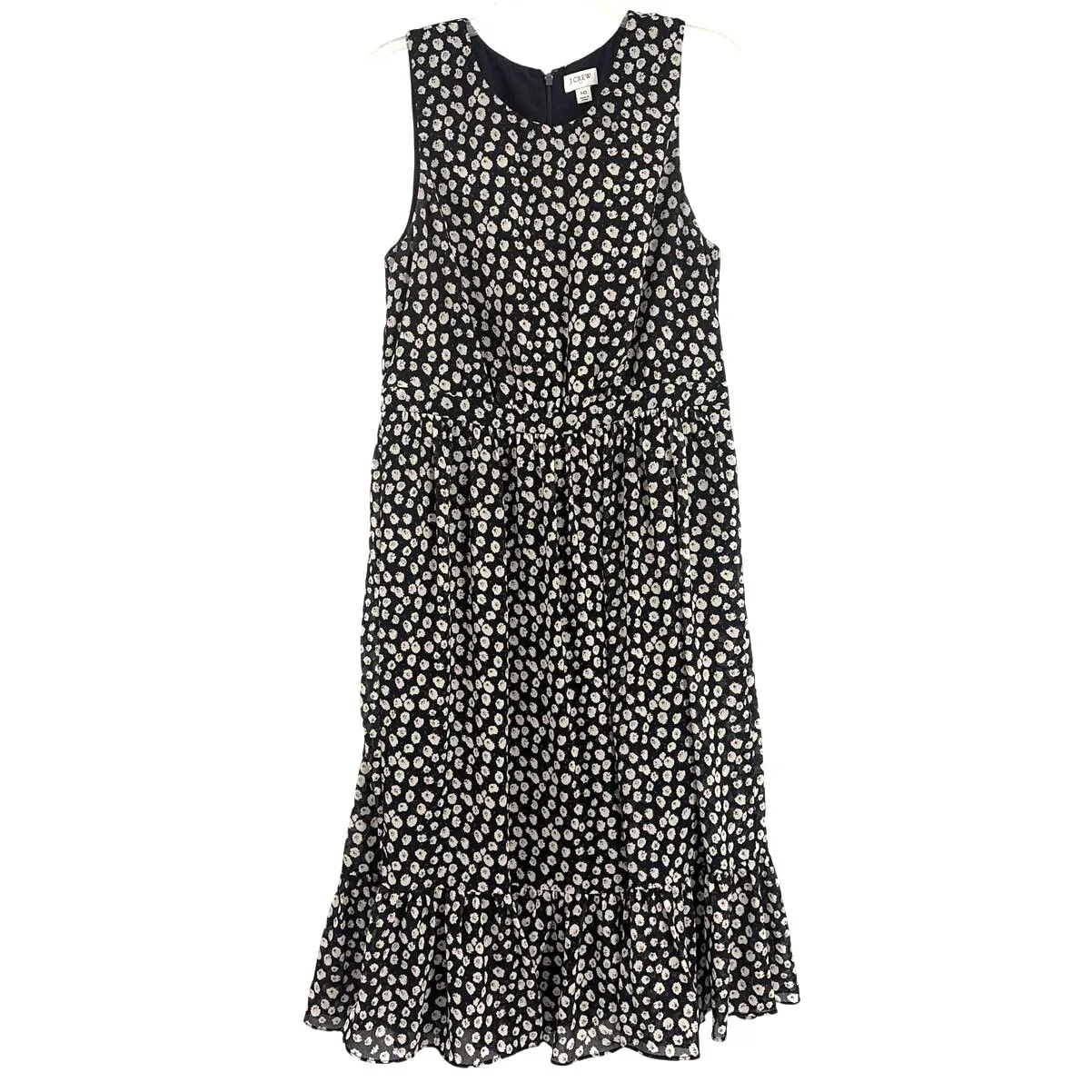 J.Crew Factory Floral Tiered Midi Dress Sz 10 Cottagecore Boho Romantic Chiffon - Image 2