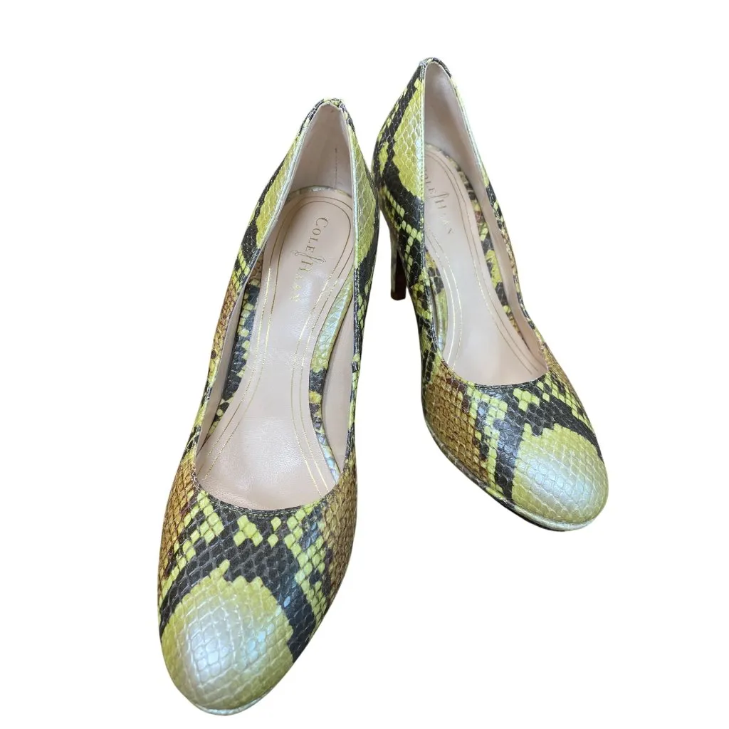 Cole Haan Womans Brown Green Snake Print Leather 3.5" Heels Sz 6B SKU 9212 - Image 15
