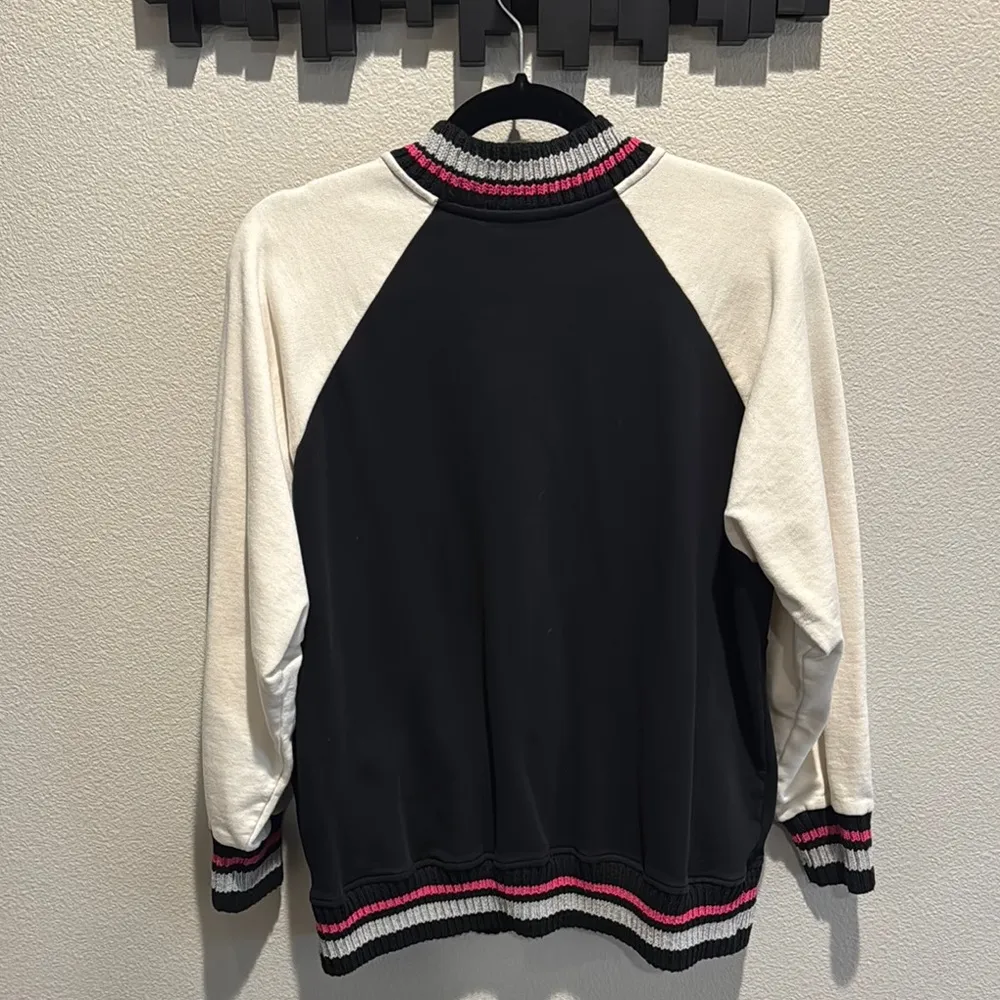 Black and Cream Varsity Jacket with Gold Lettering - Image 6