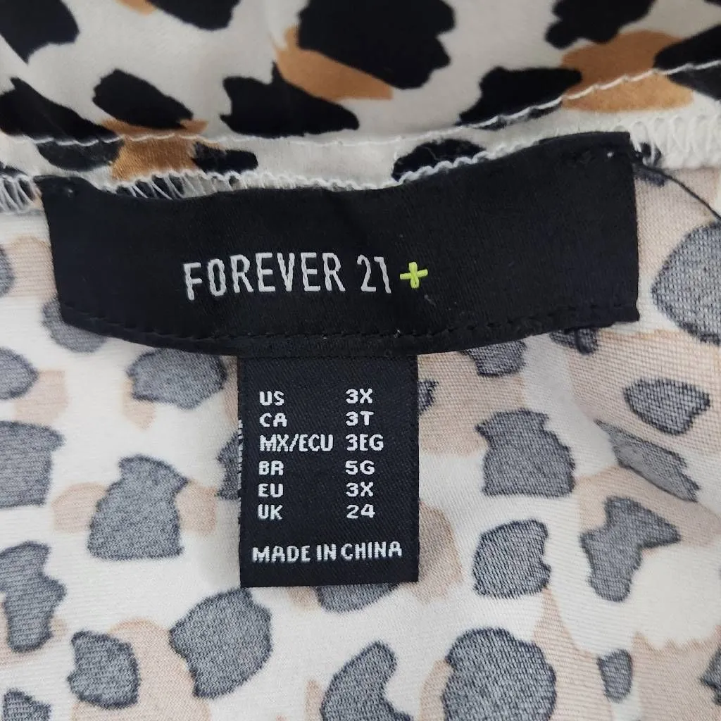 Forever 21 Asymmetrical Leopard Print Midi Skirt Size 3X Leopard Print Skirt - Image 6