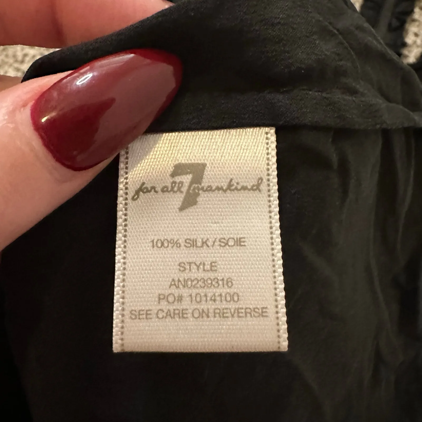 7 For All Mankind  black silk tank top size M - Image 7