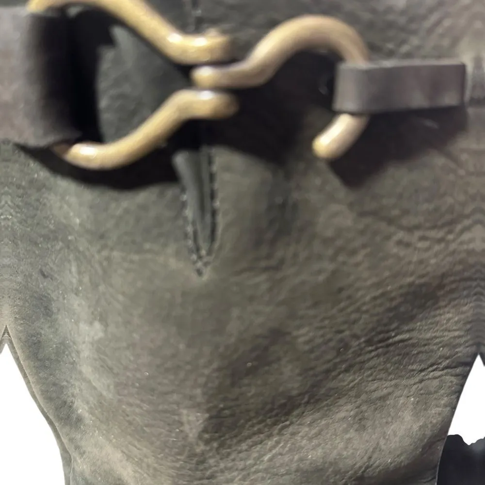 Cole Haan Nike Air Tantivy Biker Boot Brass Hardware Nubuck Leather Sz 9B - Image 5