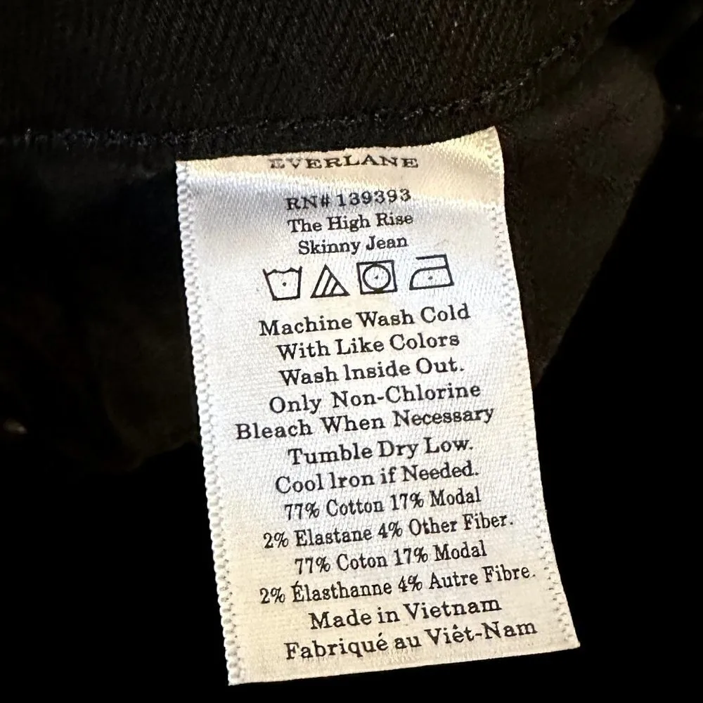 NEW Everlane The High Rise Skinny Jean in Black - Size 28 Ankle - Image 5